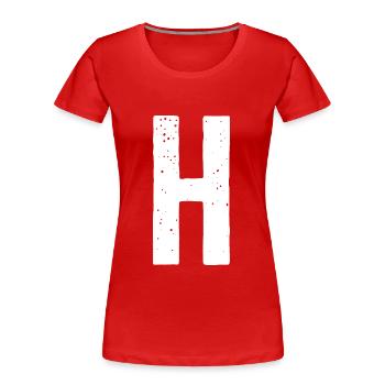 H-Buchstabe - Frauen Premium Bio T-Shirt - Rot - Vorne - Mia (176cm)