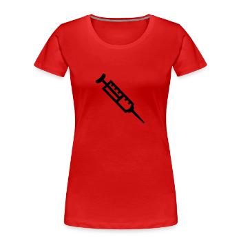 Spritze - Frauen Premium Bio T-Shirt - Rot - Vorne - Mia (176cm)