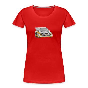 Rallye - Frauen Premium Bio T-Shirt - Rot - Vorne - Mia (176cm)