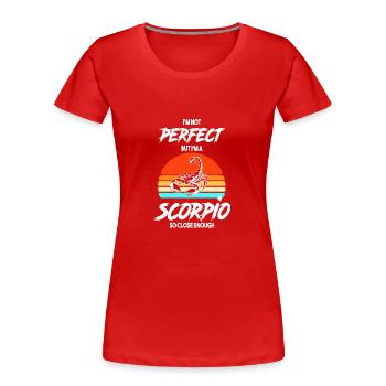 Sternzeichen Skorpion - Frauen Premium Bio T-Shirt - Rot - Vorne - Mia (176cm)