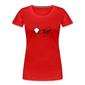 Chef Chef Cap Logo Chef étoilé - T-shirt bio Premium Femme - rouge - Devant - Mia (176cm)
