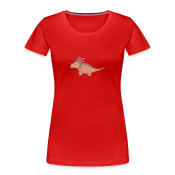 Geschenk Dinosaurier Fossil Kawaii Trex Comic Dino - Frauen Premium Bio T-Shirt - Rot - Vorne - Mia (176cm)