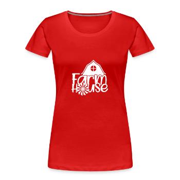 Maison de ferme - - T-shirt bio Premium Femme - rouge - Devant - Mia (176cm)