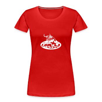 Vache 1 - - T-shirt bio Premium Femme - rouge - Devant - Mia (176cm)
