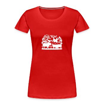 Vache- - T-shirt bio Premium Femme - rouge - Devant - Mia (176cm)