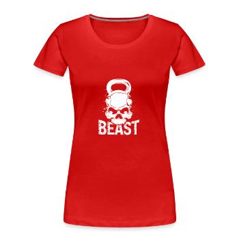 Bestie - - Frauen Premium Bio T-Shirt - Rot - Vorne - Mia (176cm)