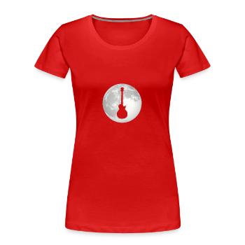 Full Moon - Guitare - - T-shirt bio Premium Femme - rouge - Devant - Mia (176cm)