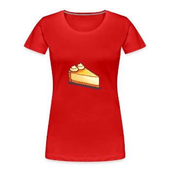 Cheesecake Pixel Gamer Cake - T-shirt bio Premium Femme - rouge - Devant - Mia (176cm)