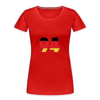 94 Numéro Jersey Allemagne - T-shirt bio Premium Femme - rouge - Devant - Mia (176cm)