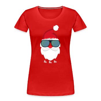 Père Noël cool avec lunettes de soleil - T-shirt bio Premium Femme - rouge - Devant - Mia (176cm)