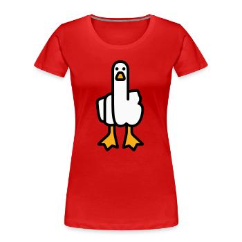 Oie de déclaration - T-shirt bio Premium Femme - rouge - Devant - Mia (176cm)