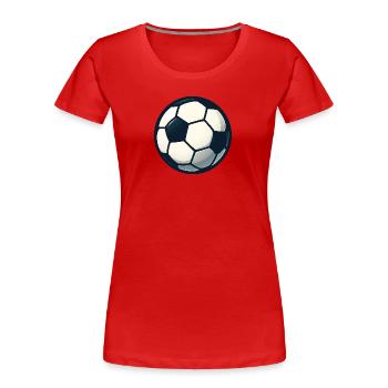 Kugelball Muster Fußball - Frauen Premium Bio T-Shirt - Rot - Vorne - Mia (176cm)