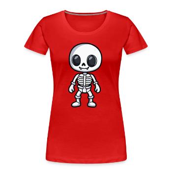 Skeleton Halloween Comic - Women's Premium Organic T-Shirt - red - Front - Mia (176cm)