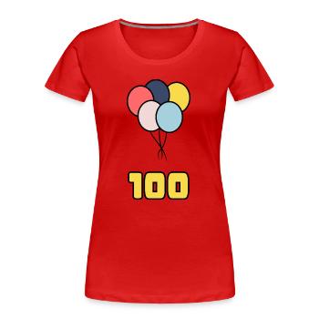 100. 100 JAHRE. 100-JÄHRIGES JUBILÄUM. GEBURTSTAG 100 - Frauen Premium Bio T-Shirt - Rot - Vorne - Mia (176cm)