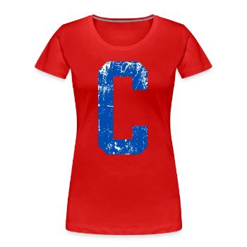Letter c retro sport - Women's Premium Organic T-Shirt - red - Front - Mia (176cm)