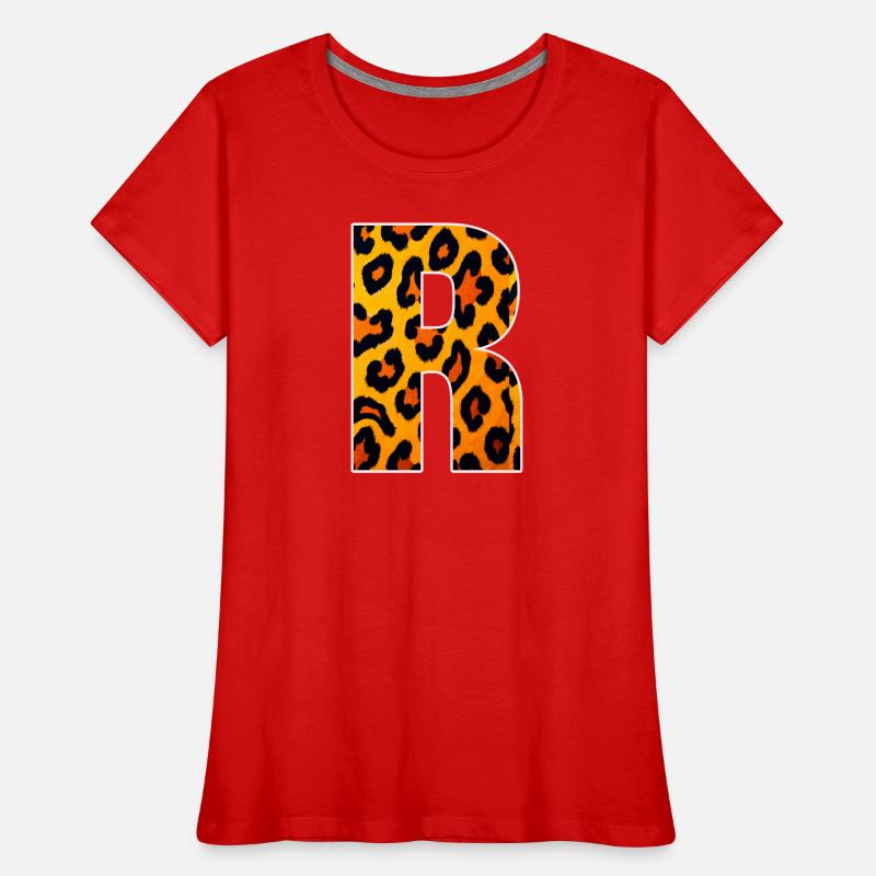 Leopard_Buchstabenmuster_ _R Women's Premium Organic T-Shirt