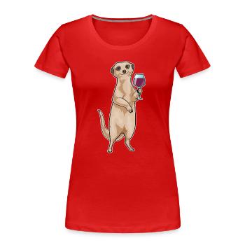 Meerkat Red Wine - Women's Premium Organic T-Shirt - red - Front - Mia (176cm)