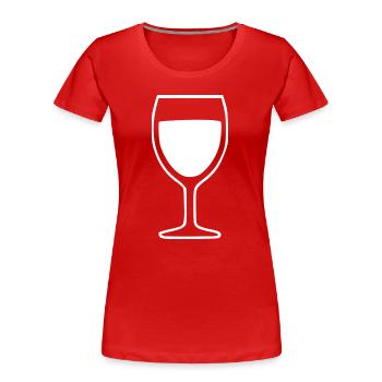 Vin, Vin, Verre de Vin, Vin Rouge - T-shirt bio Premium Femme - rouge - Devant - Mia (176cm)
