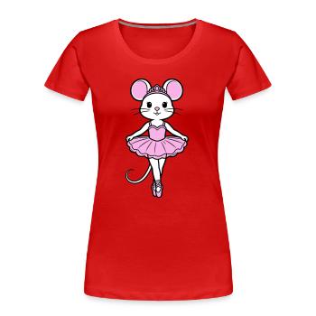 ballerina mouse - Women's Premium Organic T-Shirt - red - Front - Mia (176cm)