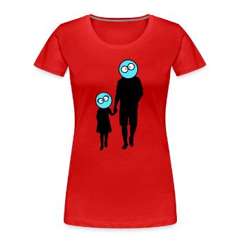 Familie Silhouette Liebe Kinder Eltern Mama Papa - Frauen Premium Bio T-Shirt - Rot - Vorne - Mia (176cm)