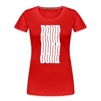 Rave Wavy Typography design - Women's Premium Organic T-Shirt - red - Front - Mia (176cm)
