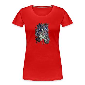 Pensez Curvy! - T-shirt bio Premium Femme - rouge - Devant - Mia (176cm)