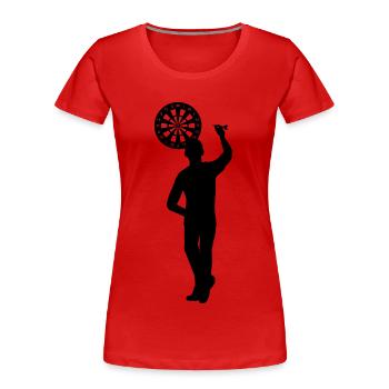 Dart Darts Sport Athletes - Women's Premium Organic T-Shirt - red - Front - Mia (176cm)