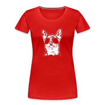 Chihuahua cool avec lunettes de soleil chiens Wilsigns - T-shirt bio Premium Femme - rouge - Devant - Mia (176cm)