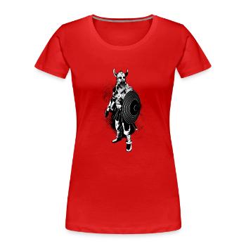 Viking - Frauen Premium Bio T-Shirt - Rot - Vorne - Mia (176cm)