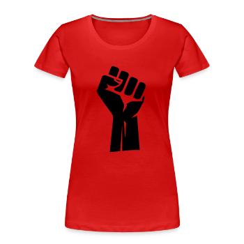 Revolution Fist - Women's Premium Organic T-Shirt - red - Front - Mia (176cm)