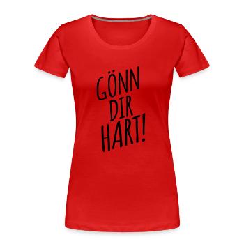Gönn dir Hart Party Festival drogen - Frauen Premium Bio T-Shirt - Rot - Vorne - Mia (176cm)