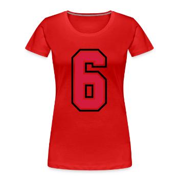 sports jersey number 6 six - T-shirt bio Premium Femme - rouge - Devant - Mia (176cm)