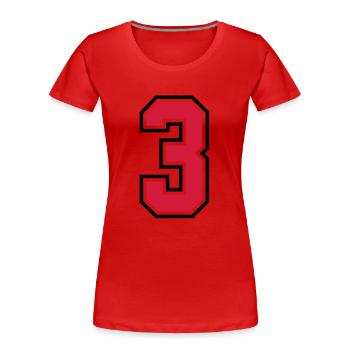 sports jersey number 3 three - T-shirt bio Premium Femme - rouge - Devant - Mia (176cm)