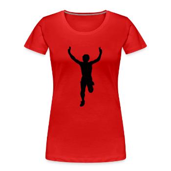 Runner - Women's Premium Organic T-Shirt - red - Front - Mia (176cm)