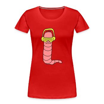 Cool Party Worm DJ - T-shirt bio Premium Femme - rouge - Devant - Mia (176cm)