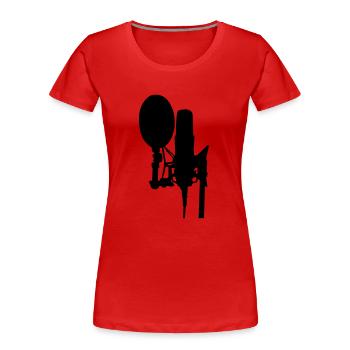 mikrofon design - Frauen Premium Bio T-Shirt - Rot - Vorne - Mia (176cm)