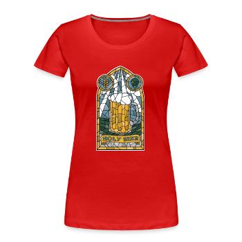Holy Beer - Women's Premium Organic T-Shirt - red - Front - Mia (176cm)
