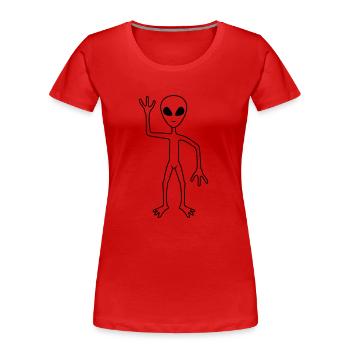 Bienvenue Alien waves friendly - T-shirt bio Premium Femme - rouge - Devant - Mia (176cm)