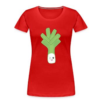 Lauch Zwiebel Kostüm Fasching Karneval Gemüse - Frauen Premium Bio T-Shirt - Rot - Vorne - Mia (176cm)