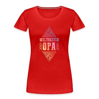 Weltbester Opa - Frauen Premium Bio T-Shirt - Rot - Vorne - Mia (176cm)