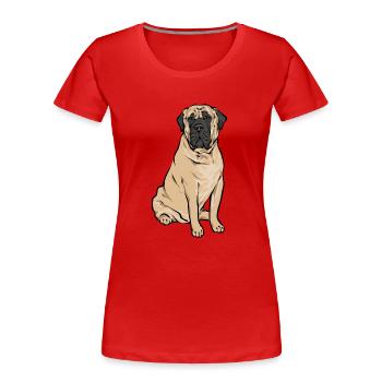 Mastiff Chien Vieux Mastiff anglais - T-shirt bio Premium Femme - rouge - Devant - Mia (176cm)