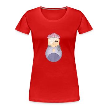 Matryoshka Alva - T-shirt bio Premium Femme - rouge - Devant - Mia (176cm)