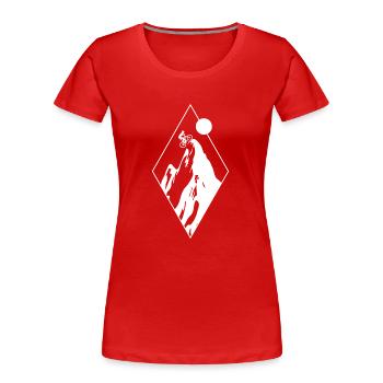 Mountainbiker Fahrrad Radsport - Frauen Premium Bio T-Shirt - Rot - Vorne - Mia (176cm)