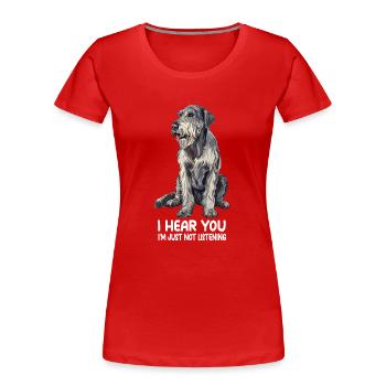 Irish Wolfhound - Frauen Premium Bio T-Shirt - Rot - Vorne - Mia (176cm)