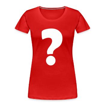 Point d’interrogation 1 - T-shirt bio Premium Femme - rouge - Devant - Mia (176cm)
