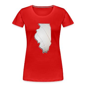 Illinois (USA) | echter Volleyball | Landkarte - Frauen Premium Bio T-Shirt - Rot - Vorne - Mia (176cm)