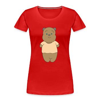 teddy bear - Women's Premium Organic T-Shirt - red - Front - Mia (176cm)