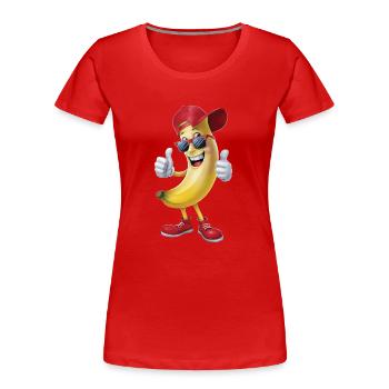 Banane - Frauen Premium Bio T-Shirt - Rot - Vorne - Mia (176cm)
