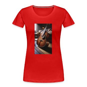 Guitare acoustique - T-shirt bio Premium Femme - rouge - Devant - Mia (176cm)