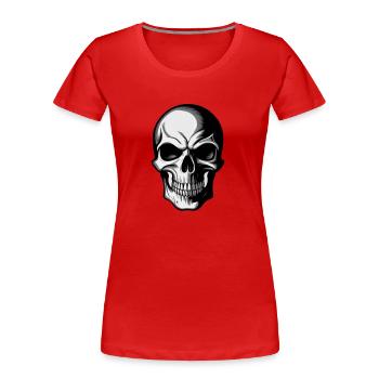 Rock Music Skull - Women's Premium Organic T-Shirt - red - Front - Mia (176cm)